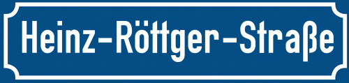 Straßenschild Heinz-Röttger-Straße