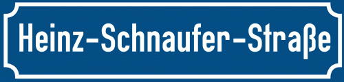 Straßenschild Heinz-Schnaufer-Straße