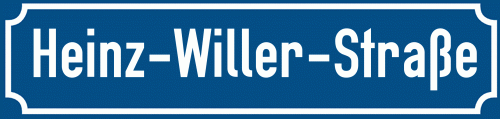 Straßenschild Heinz-Willer-Straße