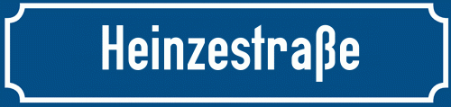 Straßenschild Heinzestraße zum kostenlosen Download