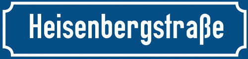 Straßenschild Heisenbergstraße zum kostenlosen Download