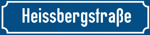 Straßenschild Heissbergstraße