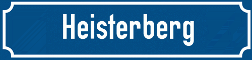 Straßenschild Heisterberg