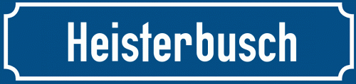 Straßenschild Heisterbusch