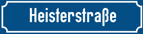 Straßenschild Heisterstraße