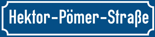 Straßenschild Hektor-Pömer-Straße