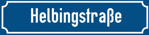Straßenschild Helbingstraße