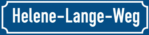 Straßenschild Helene-Lange-Weg