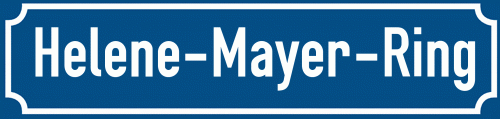 Straßenschild Helene-Mayer-Ring