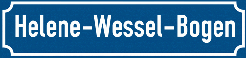 Straßenschild Helene-Wessel-Bogen