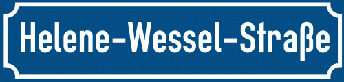 Straßenschild Helene-Wessel-Straße zum kostenlosen Download