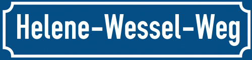 Straßenschild Helene-Wessel-Weg