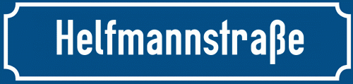 Straßenschild Helfmannstraße