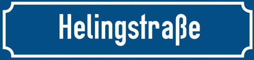Straßenschild Helingstraße zum kostenlosen Download