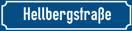 Straßenschild Hellbergstraße zum kostenlosen Download