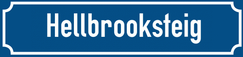 Straßenschild Hellbrooksteig