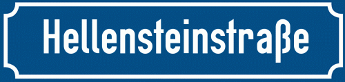 Straßenschild Hellensteinstraße