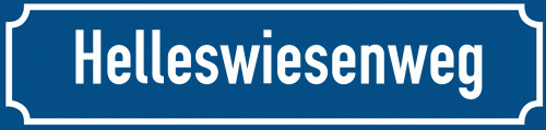 Straßenschild Helleswiesenweg