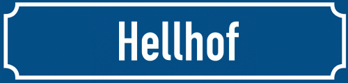Straßenschild Hellhof