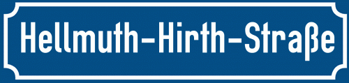 Straßenschild Hellmuth-Hirth-Straße