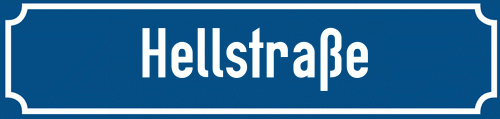 Straßenschild Hellstraße