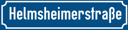 Straßenschild Helmsheimerstraße