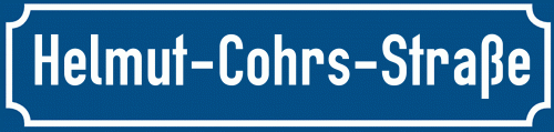 Straßenschild Helmut-Cohrs-Straße