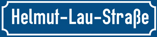 Straßenschild Helmut-Lau-Straße