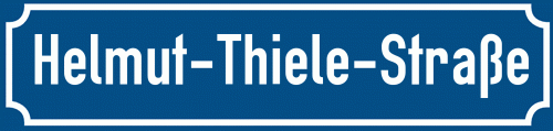 Straßenschild Helmut-Thiele-Straße