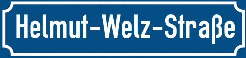 Straßenschild Helmut-Welz-Straße