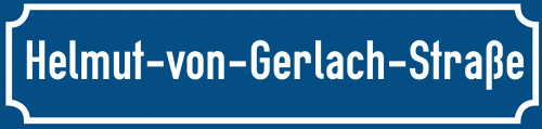 Straßenschild Helmut-von-Gerlach-Straße