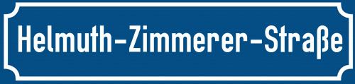 Straßenschild Helmuth-Zimmerer-Straße