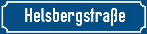Straßenschild Helsbergstraße zum kostenlosen Download