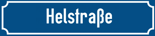 Straßenschild Helstraße