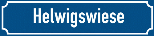 Straßenschild Helwigswiese
