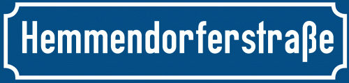 Straßenschild Hemmendorferstraße