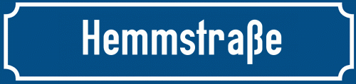 Straßenschild Hemmstraße