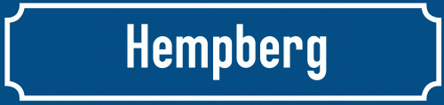 Straßenschild Hempberg