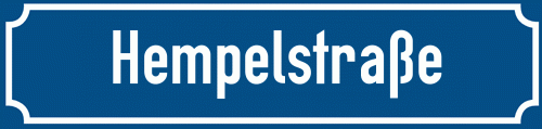 Straßenschild Hempelstraße