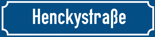 Straßenschild Henckystraße zum kostenlosen Download
