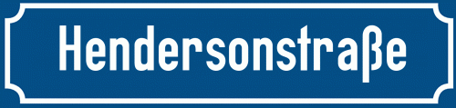 Straßenschild Hendersonstraße
