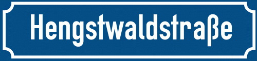 Straßenschild Hengstwaldstraße