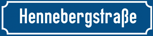Straßenschild Hennebergstraße zum kostenlosen Download