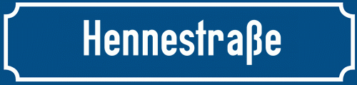 Straßenschild Hennestraße
