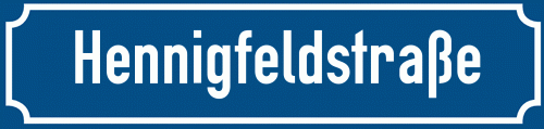 Straßenschild Hennigfeldstraße