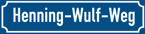Straßenschild Henning-Wulf-Weg