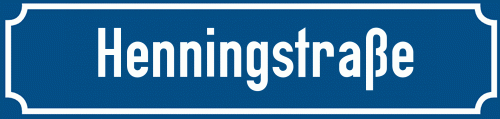 Straßenschild Henningstraße