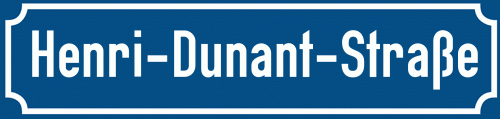 Straßenschild Henri-Dunant-Straße zum kostenlosen Download
