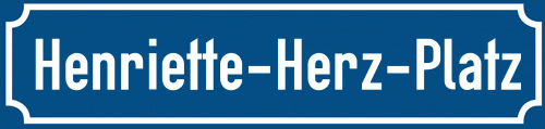 Straßenschild Henriette-Herz-Platz