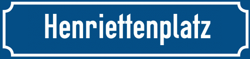 Straßenschild Henriettenplatz zum kostenlosen Download